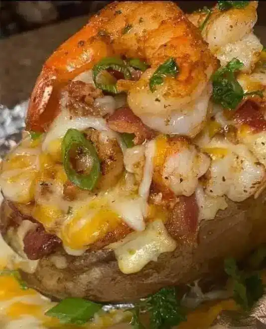 Cajun Shrimp Potato - Delicious Loaded Baked Potato Recipe